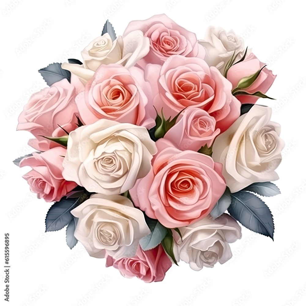 Cute wedding bouquet. Illustration AI Generative. Cute wedding bouquet. Illustration AI Generative.