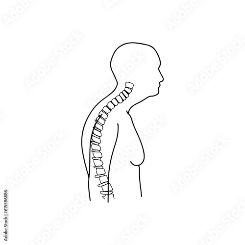 vector illustration of a person slouching