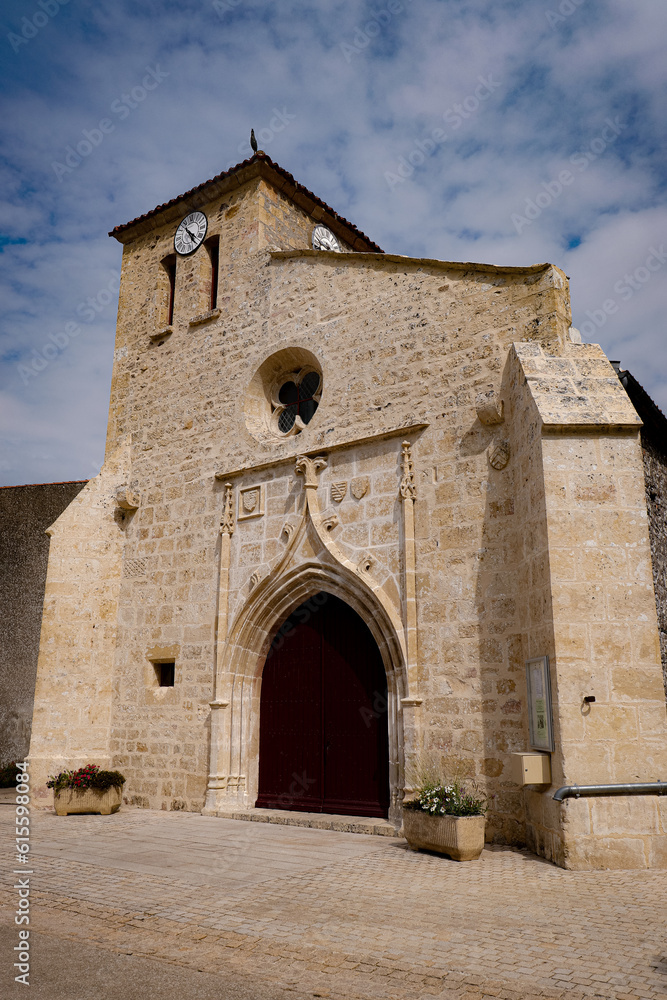 Vendée - Mervent - Eglise Saint-Médard - Façade ouest