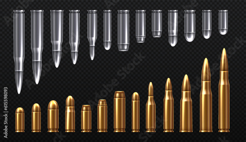 Canvas Print Silver and gold bullets set