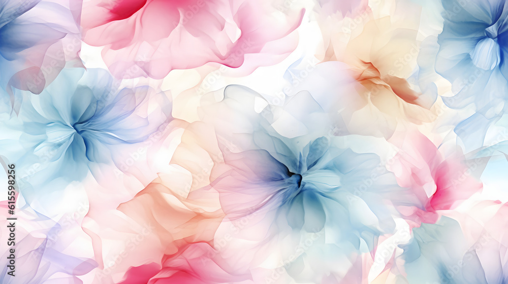 Seamless colorful pastel flowers background pattern tile