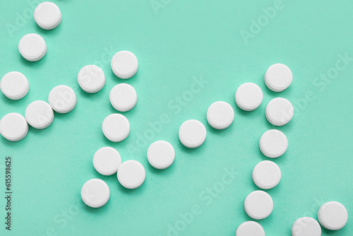 Cardiogram made of white pi...