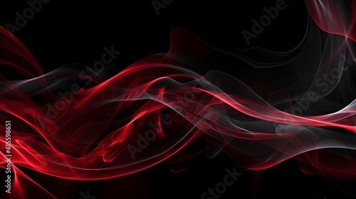 wallpaper, black abstract image background with red - Generative AI