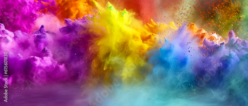 many colorful colors used in Holi festival  Generative AI 