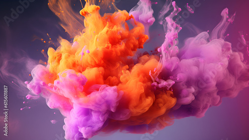 Color powder exploding. Paint water splash. Color mist © Yehhen Kutsenko
