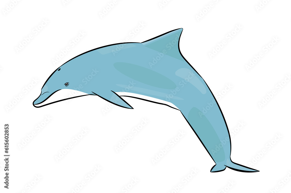 Fototapeta premium Dibujo de Delfín Saltando