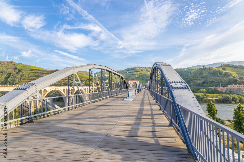 Vista da Ponte pedonal da Régua no Douro Portugal