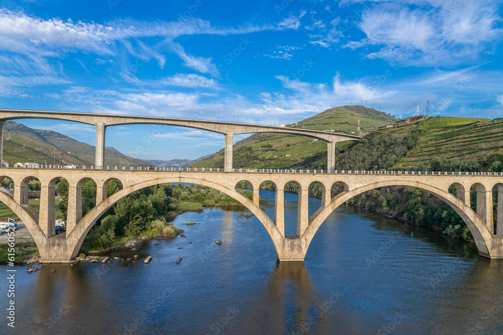 Fototapeta premium Vista da vila da Régua no Douro Portugal