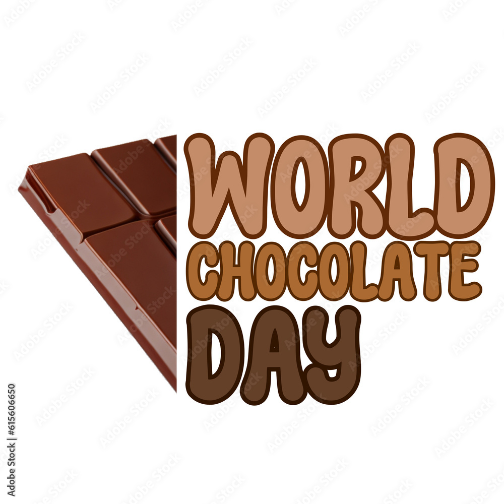 World Chocolate Day Text Calligraphy Typography World Chocolate Day