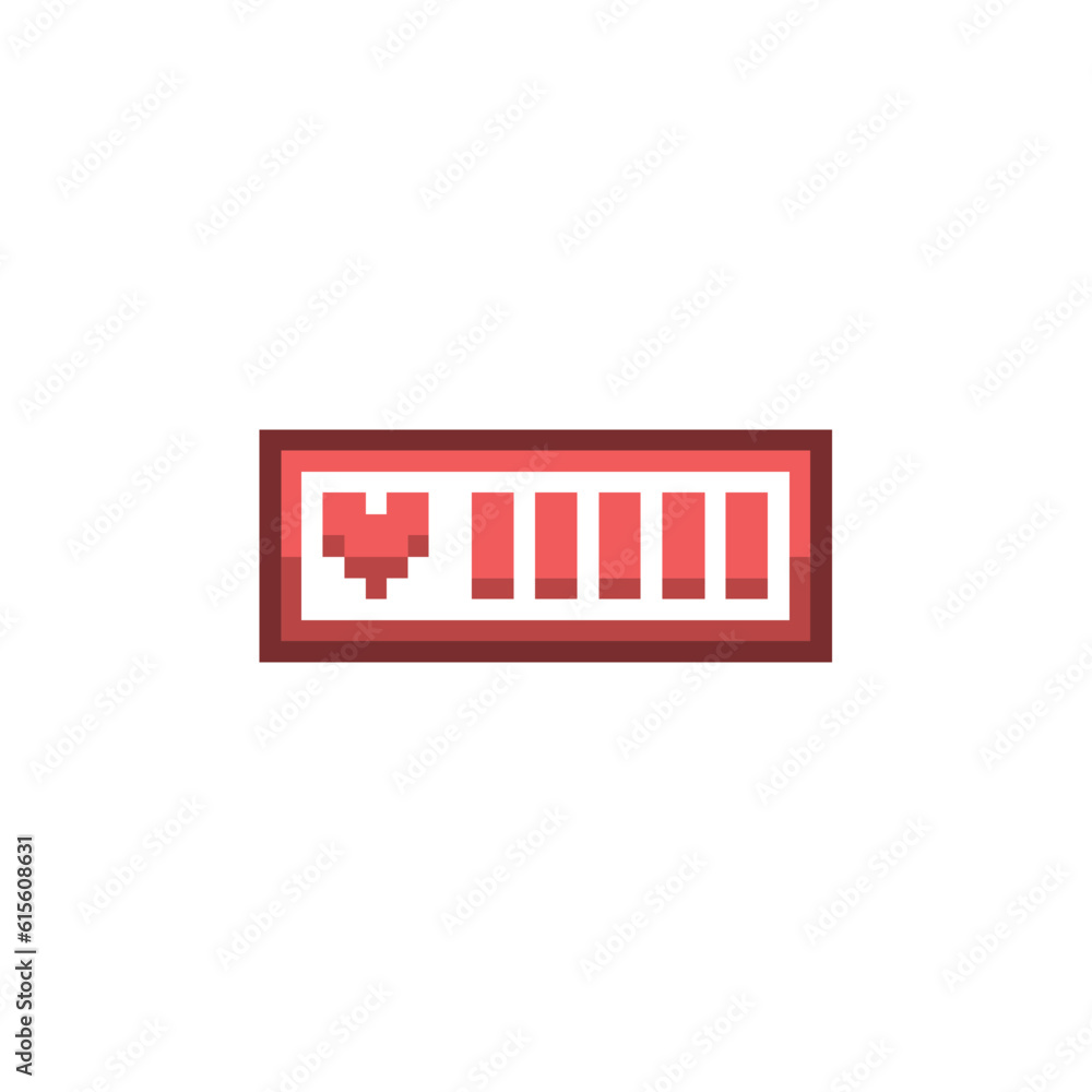 this is Health bar icon in pixel art with colorful color and white background ,this item good for presentations,stickers, icons, t shirt design,game asset,logo and your project. this is Health bar icon in pixel art with colorful color and white background ,this item good for presentations,stickers, icons, t shirt design,game asset,logo and your project.