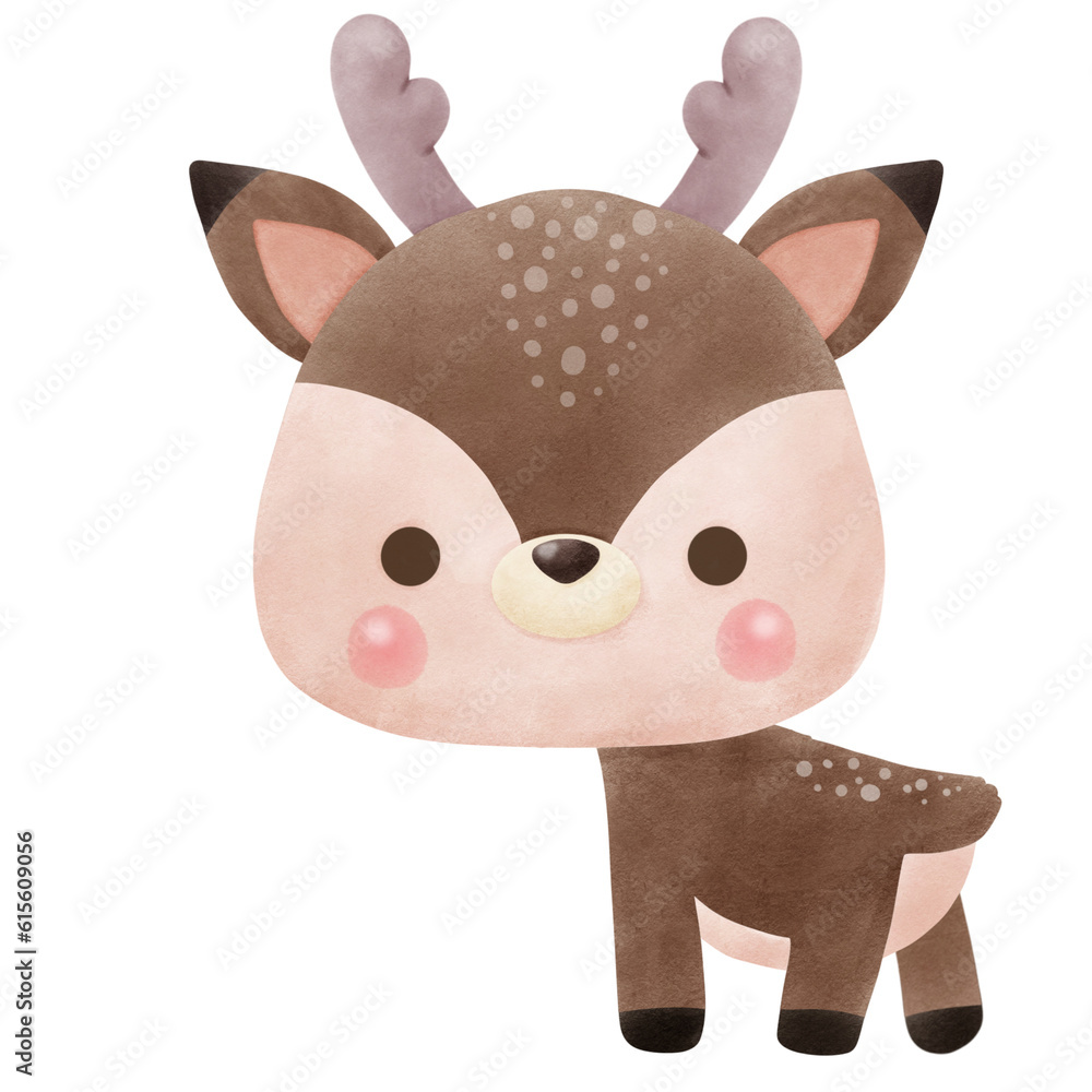 Cute deer animal watercolor style ement llustration Cute deer animal watercolor style ement llustration