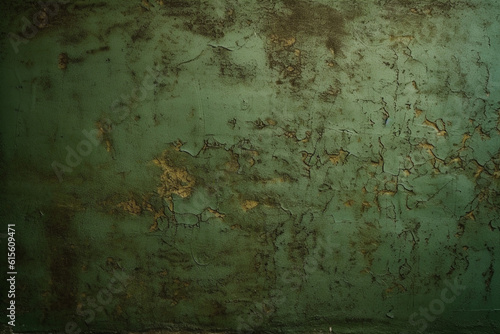 Discord green color paint in textured rusty wall AI-Generated 