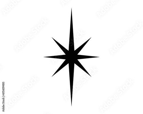 Vector sparkle icon. Single star, shine symbol, illustration.