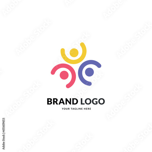 creative colorful social group logo