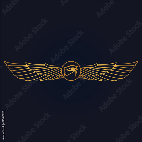 Egyptian  wings And eye of horus  VECTOR