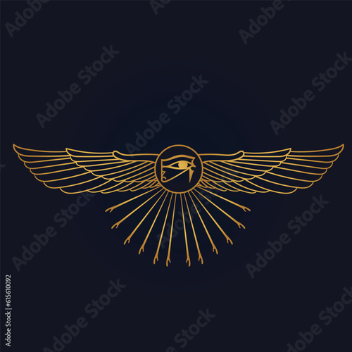 Egyptian  wings And eye of horus  VECTOR
