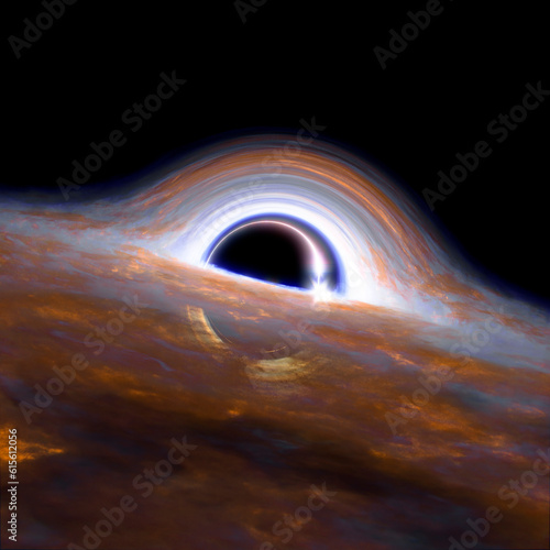 First image of black hole. Wormhole in deep space. Messier 87.