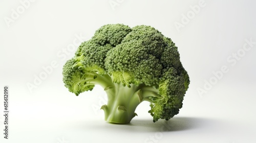 Broccoli on white background. Created with Generative AI technology.
