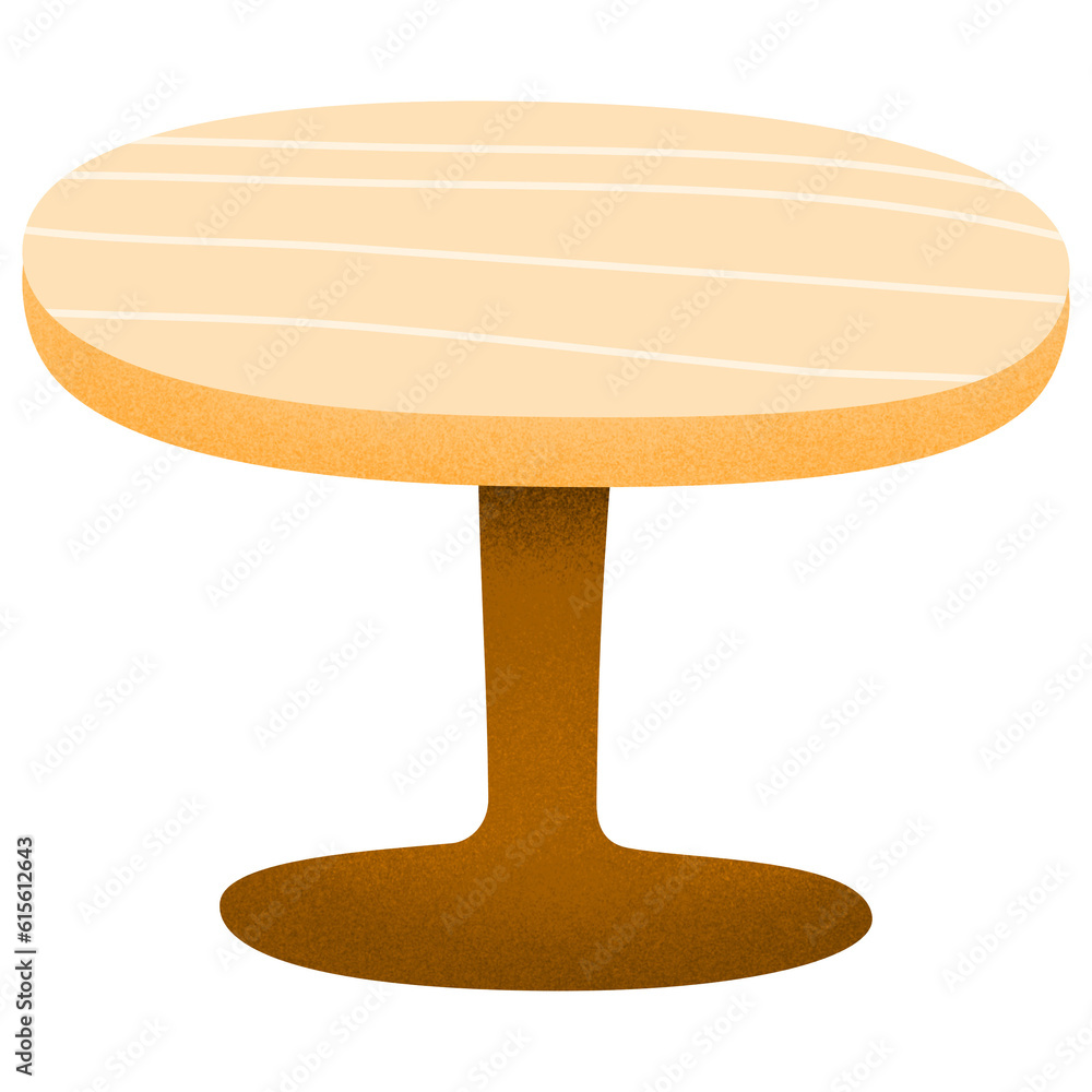 Cute round table illustration Cute round table illustration