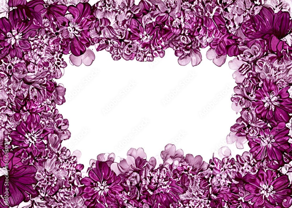 abstract flower frame with space for text, template for greeting, letter or invitation with copy space created with generative ai technology