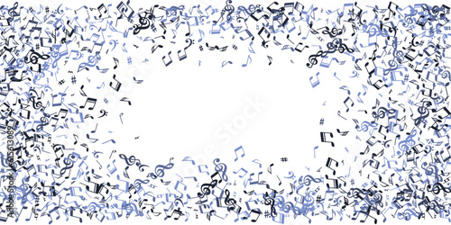 Musical notes cartoon vector background. Song