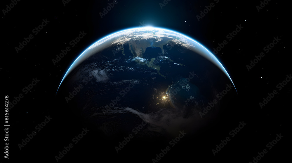 宇宙から見た地球の壮大な景観 No.024 | A Majestic View of Earth from Space Generative AI - obrazy, fototapety, plakaty 