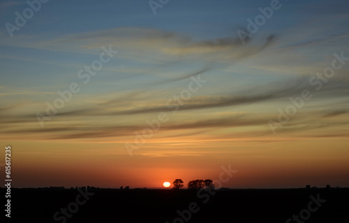 Rural sunset landscape, Buenos Aires province , Argentina