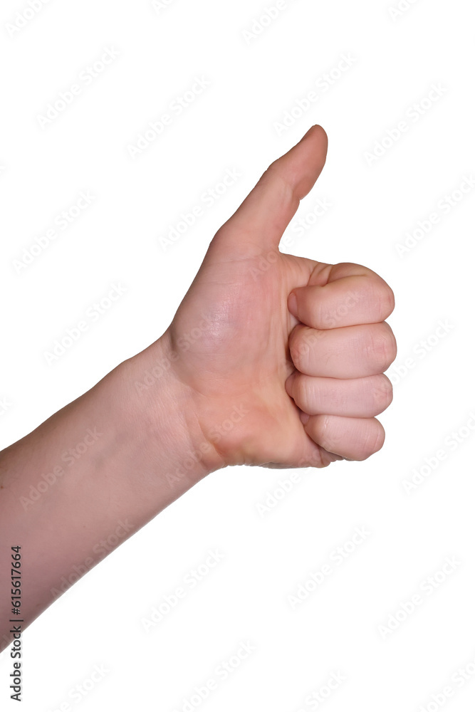 Hand, thumbs up