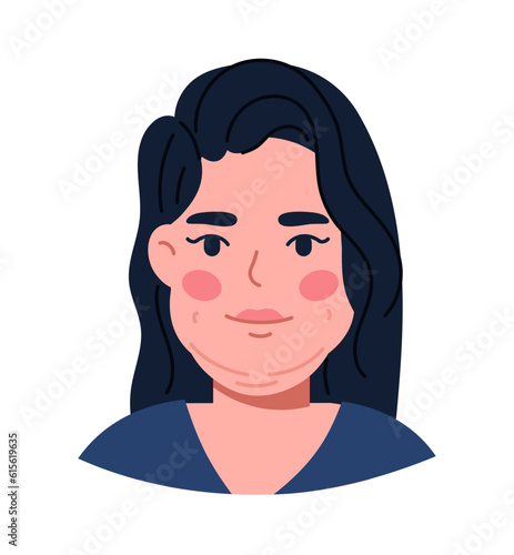 Woman with fat face concept