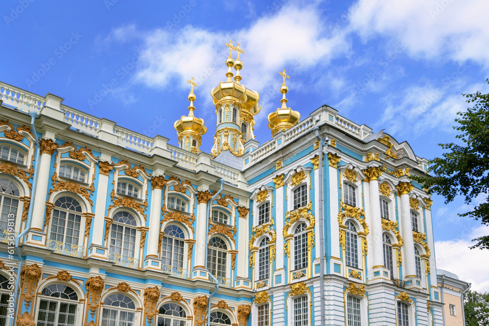 Catherine Palace and church of the Resurrection of Christ in Pushkin, St Petersburg Catherine Palace and church of the Resurrection of Christ in Pushkin, St Petersburg