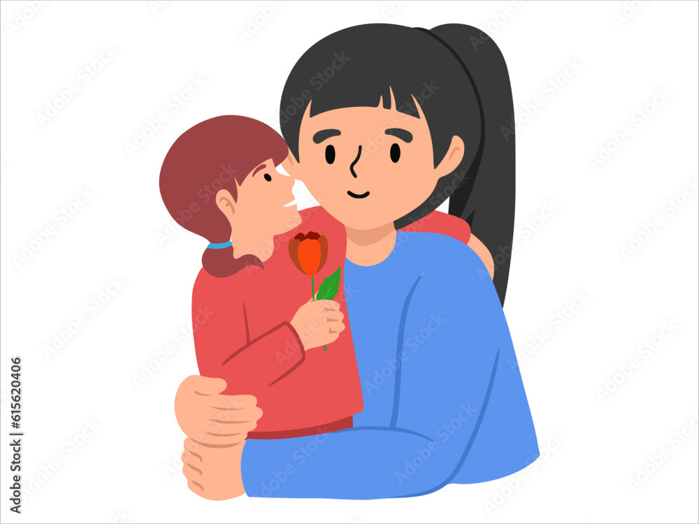 Daughter gives Mom flower or avatar icon illustration
Daughter gives Mom flower or avatar icon illustration