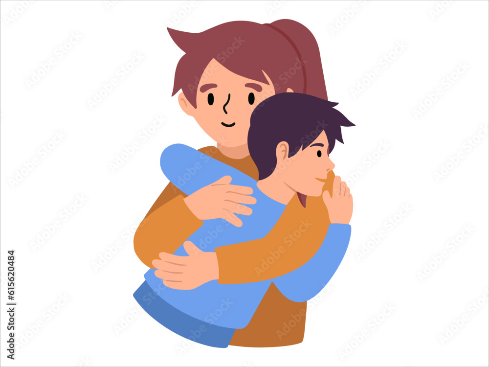 Mom hugging son or People Character illustration
Mom hugging son or People Character illustration