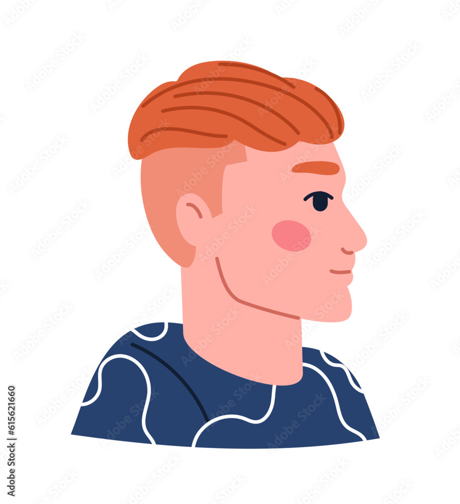 Young guy with orange hairstyle concept