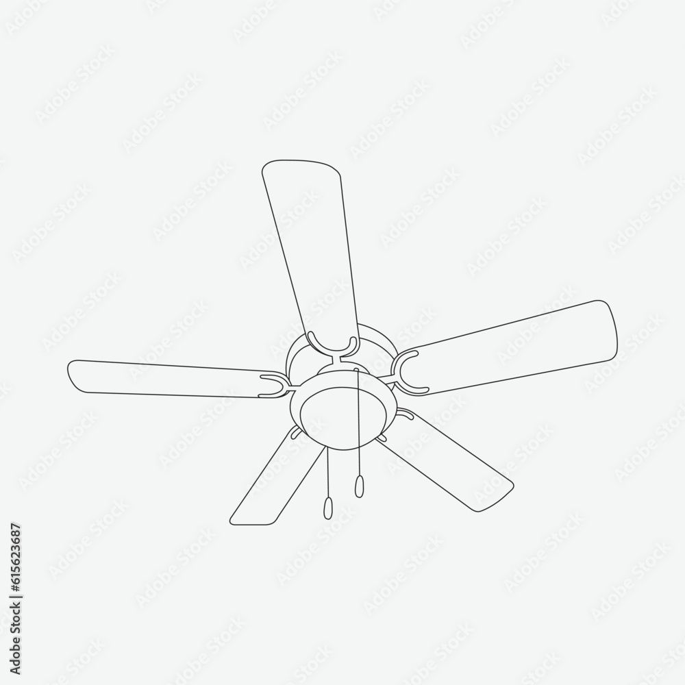Five-bladed electric ceiling fan with a realistic abstract art concept, isolated on a white background and fixed to a roof. eps, vector file.
Five-bladed electric ceiling fan with a realistic abstract art concept, isolated on a white background and fixed to a roof. eps, vector file.