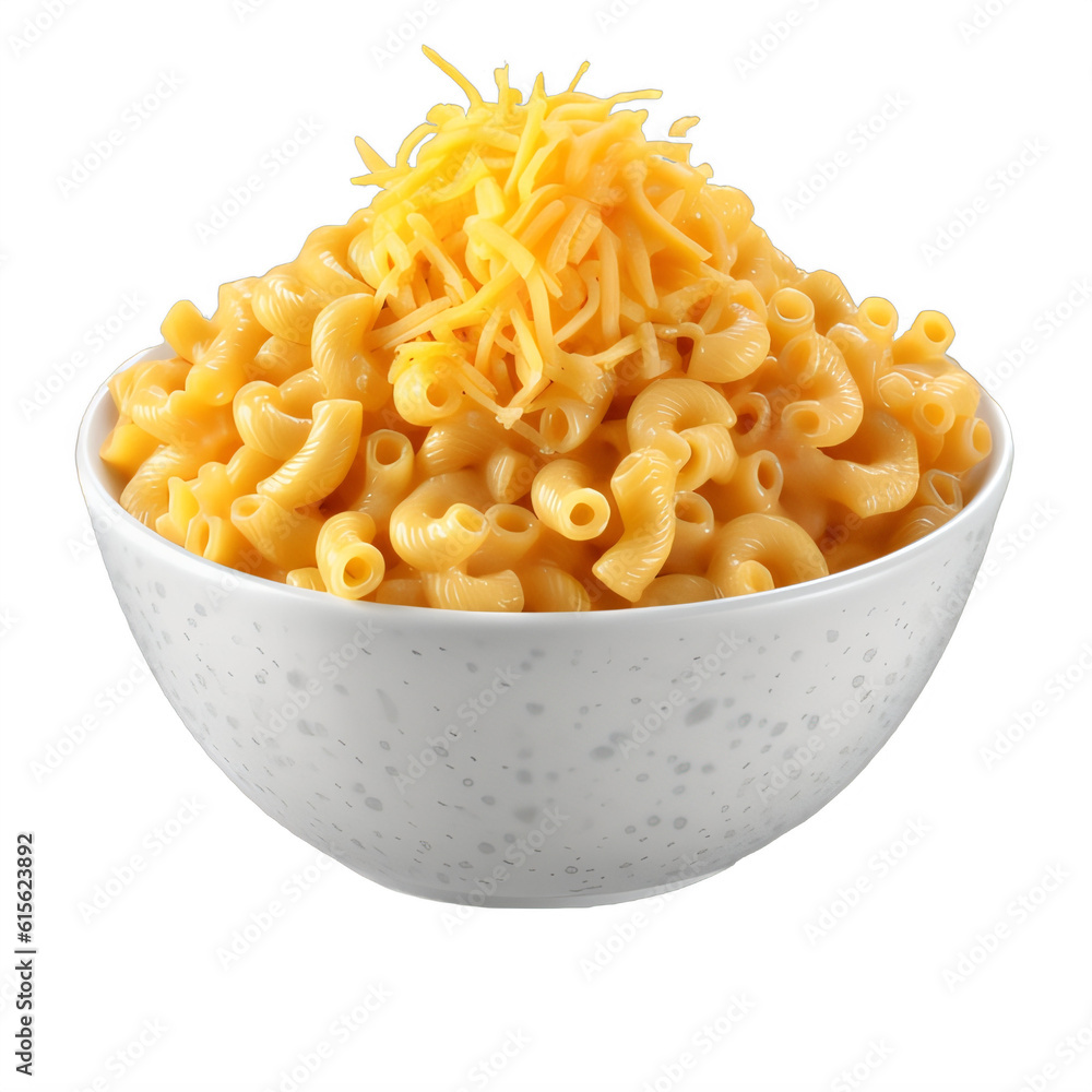 A white bowl filled with macaroni and cheese on a transparent background png isolated Generative Ai A white bowl filled with macaroni and cheese on a transparent background png isolated Generative Ai
