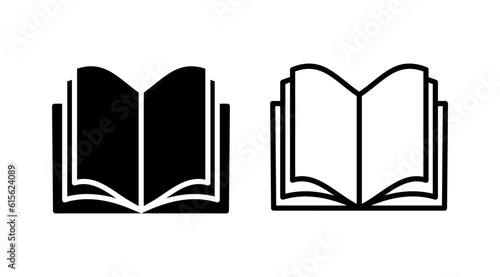 Book icon vector. Open book vector icon.