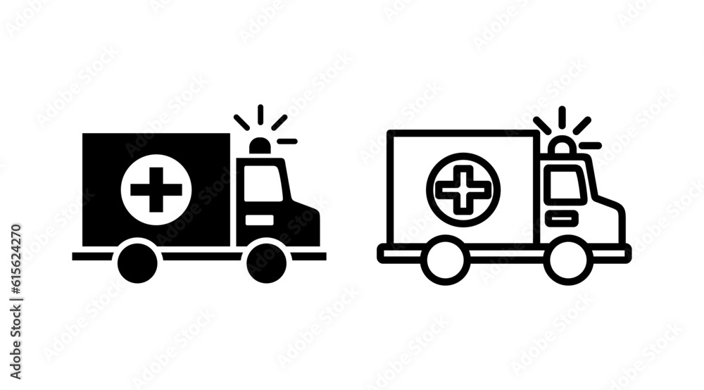 Naklejka premium Ambulance icon vector. Ambulance car icon