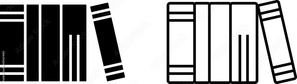 Books icon in glypph and line style. Vector illustration Books icon in glypph and line style. Vector illustration