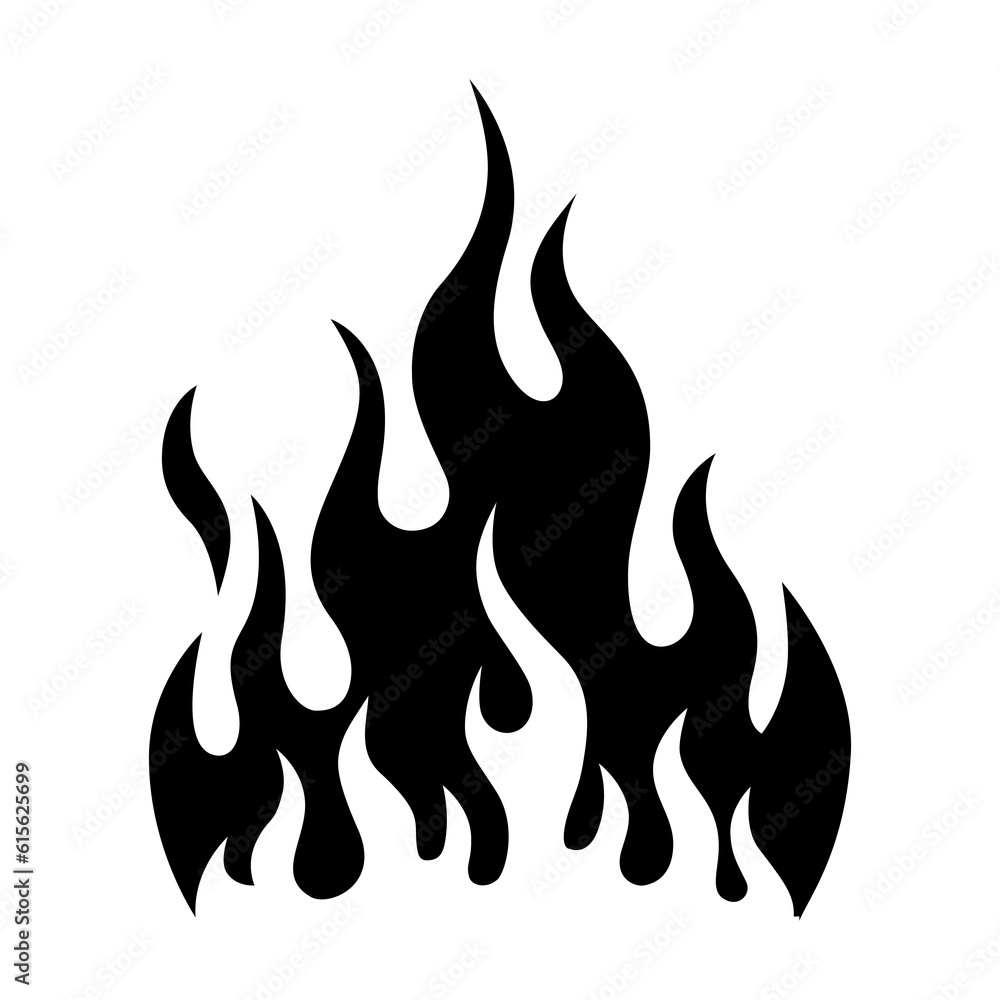 black fire flames element
