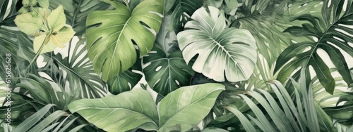 the watercolor leaves are flowing down Generative AI