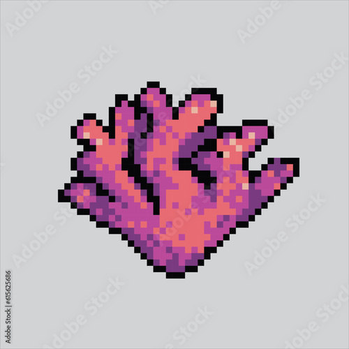Pixel art illustration coral. Pixelated coral. Sea algae coral icon pixelated
for the pixel art game and icon for website and video game. old school retro.
