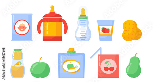 Set of baby food concept