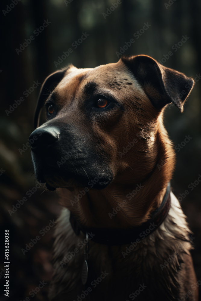 Portrait of Dog Dramatic and Cinematic Lighting Photography, Generative AI Portrait of Dog Dramatic and Cinematic Lighting Photography, Generative AI