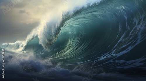 Powerful Ocean Wave. Generative AI