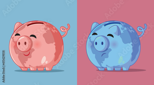 Good and Bad Global Economic Situation Vector Concept Illustration. Uncertain future for the world in capitalist era 