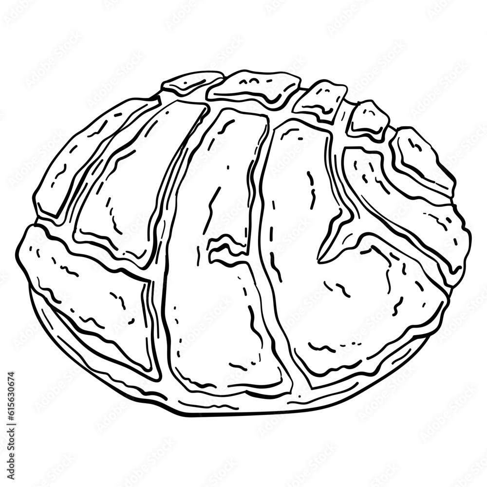Isolated retro sketch of a bread Vector illustration