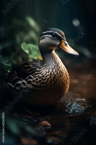 Portrait of Duck Dramatic and Cinematic Lighting Photography, Generative AI