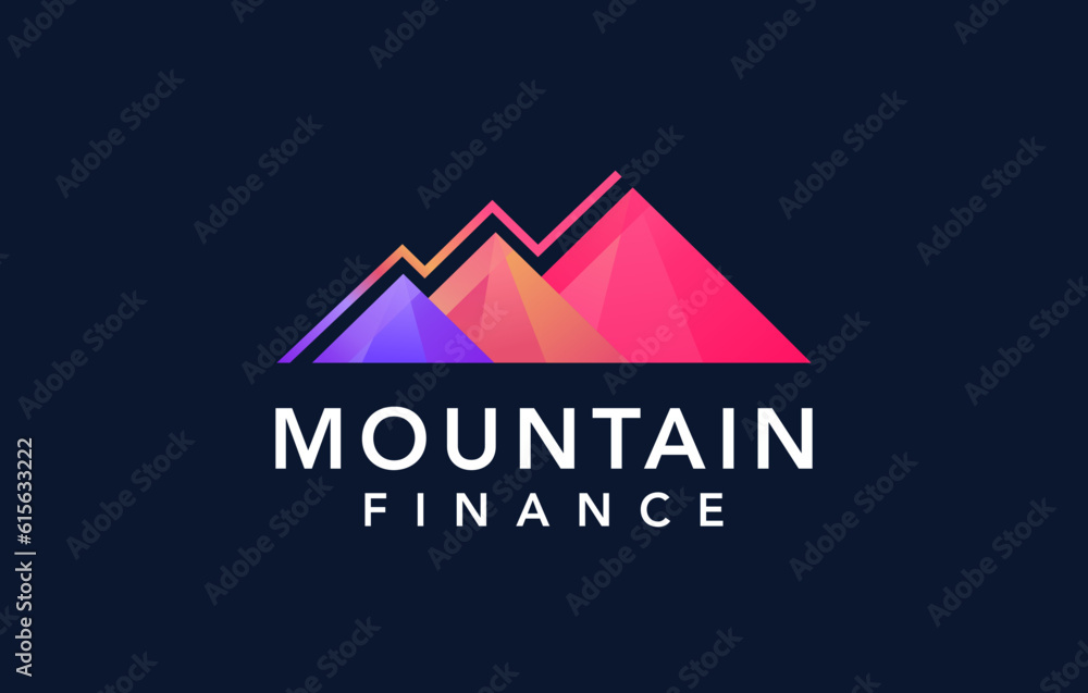 financial mountain spectra logo design