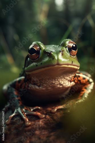 Portrait of Frog Dramatic and Cinematic Lighting Photography, Generative AI © Giantdesign