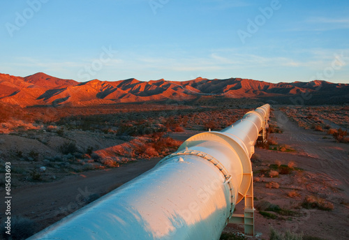 Pipeline in the Mojave Desert, California.